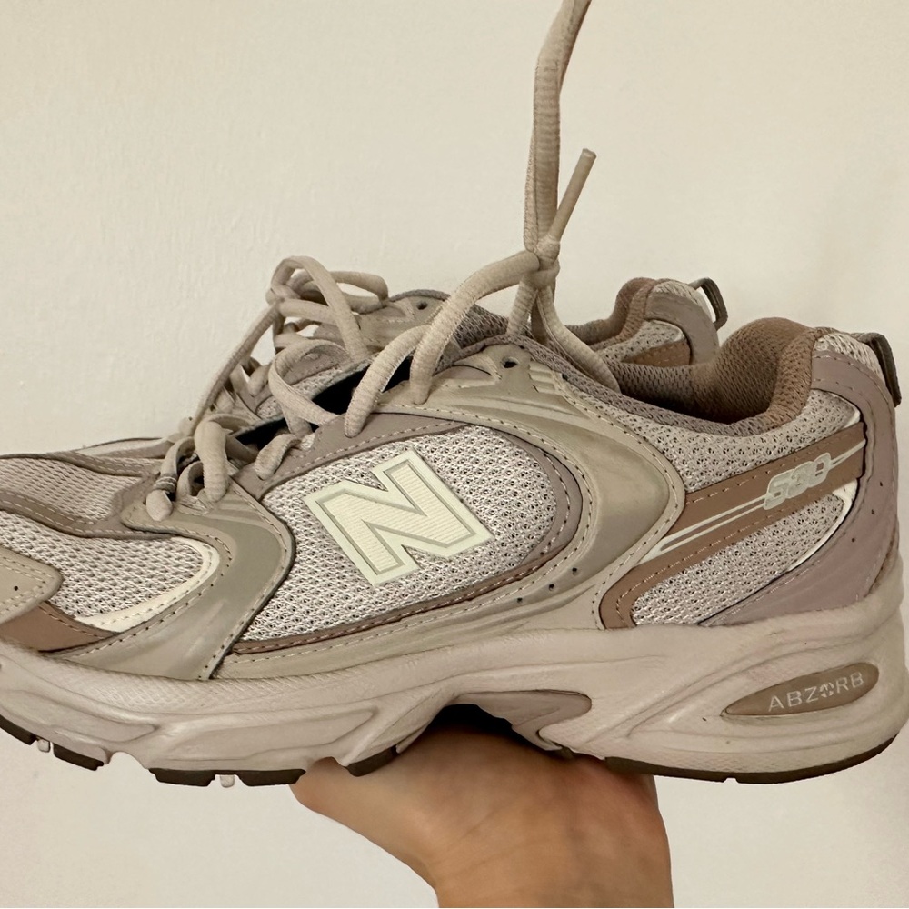 New Balance Women's Cream and Tan Sneakers